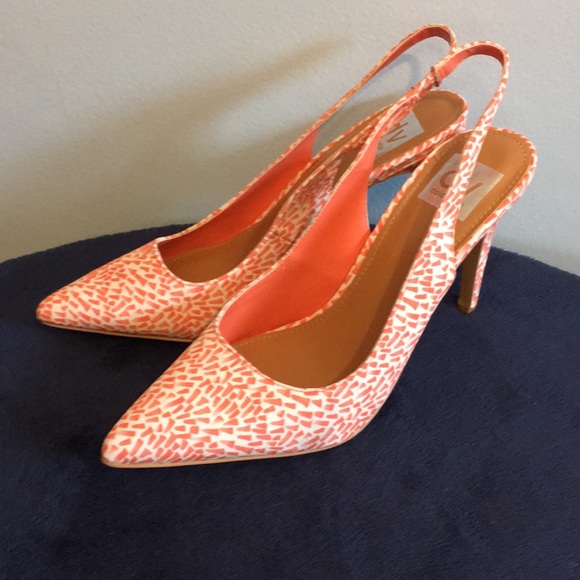 ⭐️ DV by Dolce Vita Print Orange Pumps Size 8.5 - Picture 2 of 8